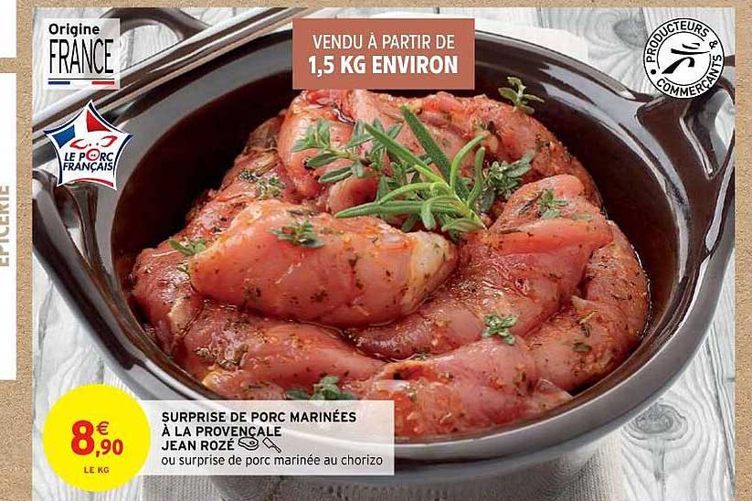 surprise de porc marinées à la provençale jean rozé