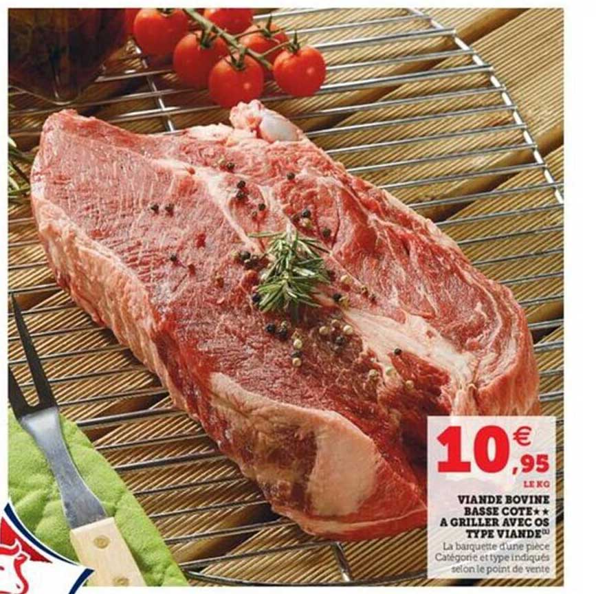 viande bovine basse côte**à griller avec os type viande