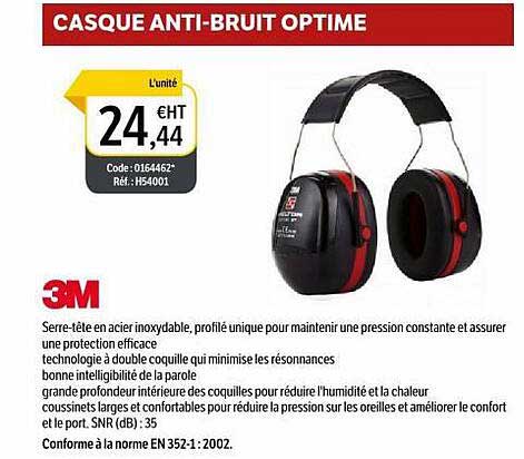 3m casque anti-bruit optime