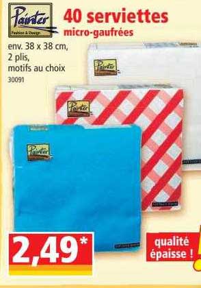 40 serviettes micro-gaufrées painter