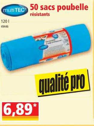 50 sacs poubelle résistants multitec