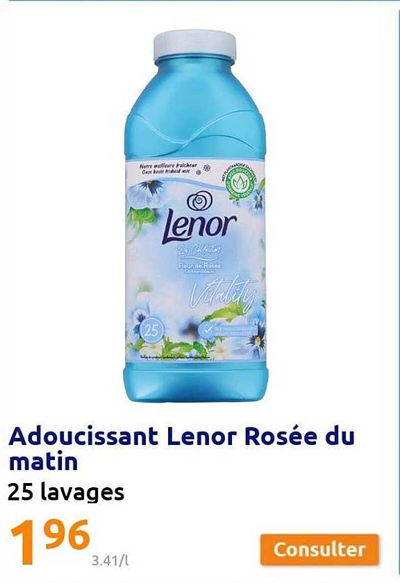 adoucissant lenor rosée du matin