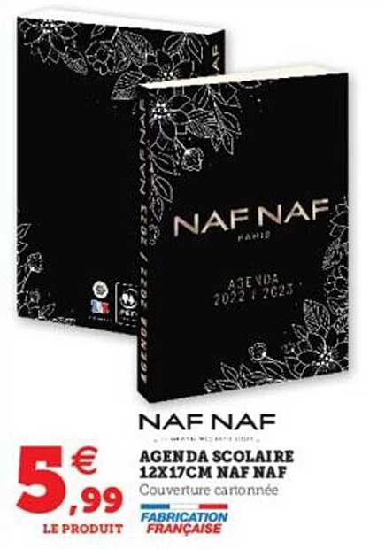 agenda scolaire 12x17 cm naf naf