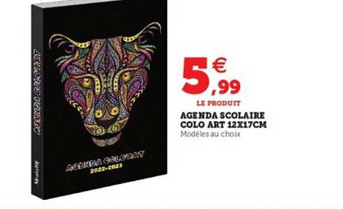 Agenda Scolaire Colo Art 12x17 Cm