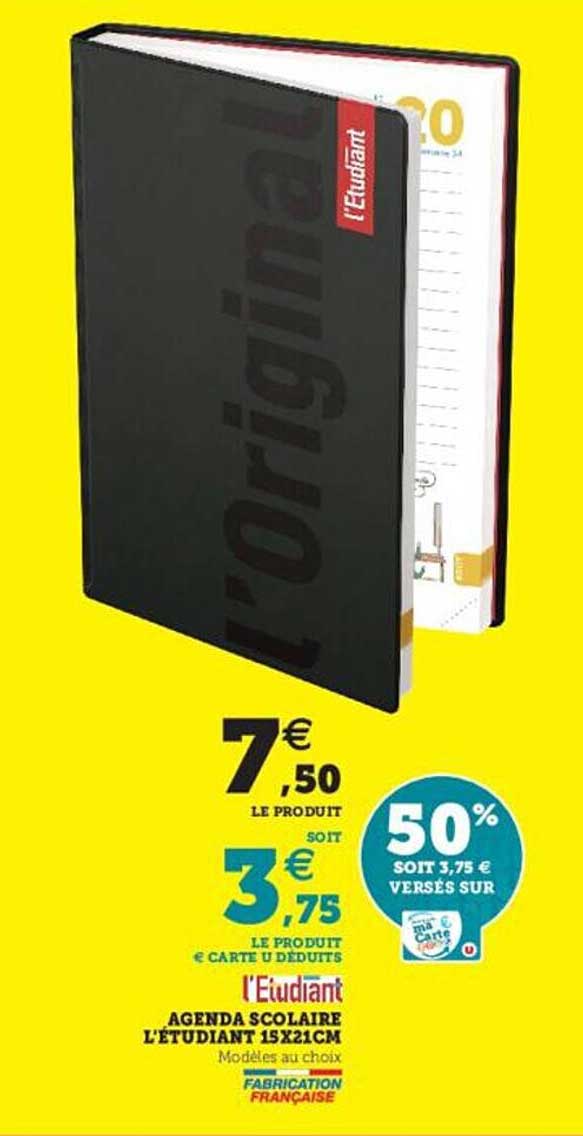 Agenda Scolaire L'étudiant 15x21cm
