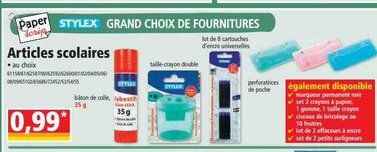 articles scolaires stylex