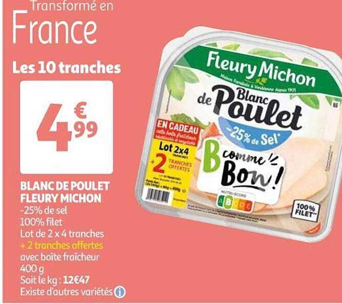 blanc de poulet fleury michon