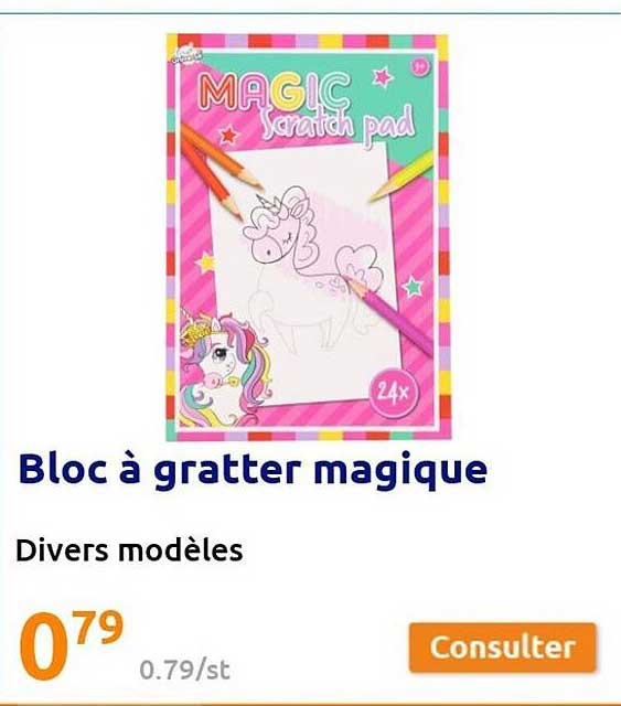 bloc à gratter magique