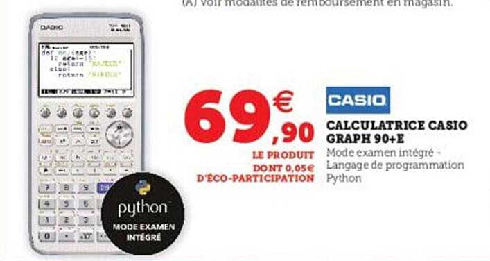 calculatrice casio graph 90+e