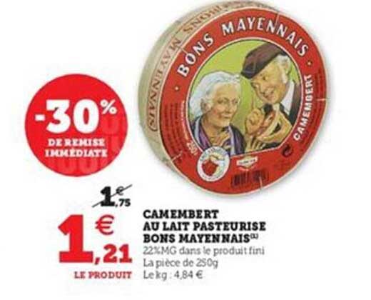 camembert au lait pasteurisé bons mayennais