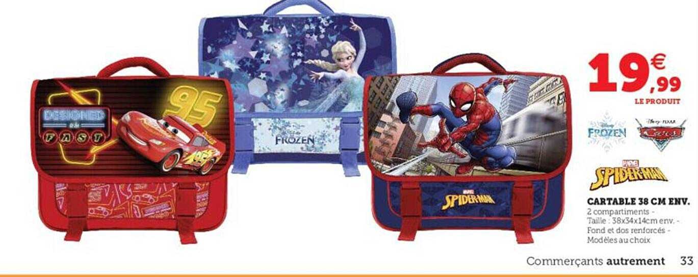 cartable 38 cm env spiderman