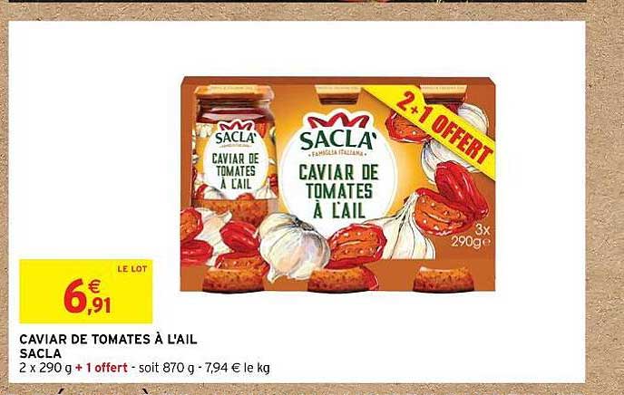 caviar de tomates à l'ail sacla