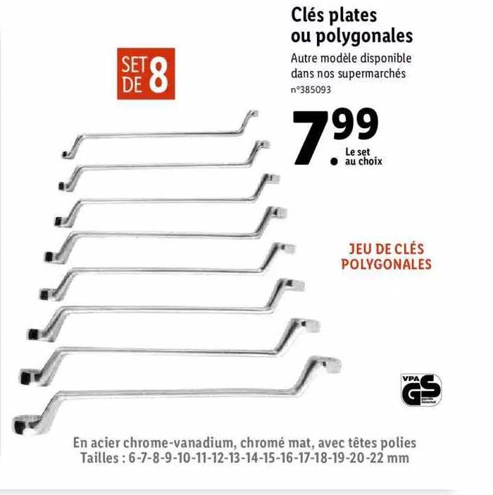 clés plates ou polygonales