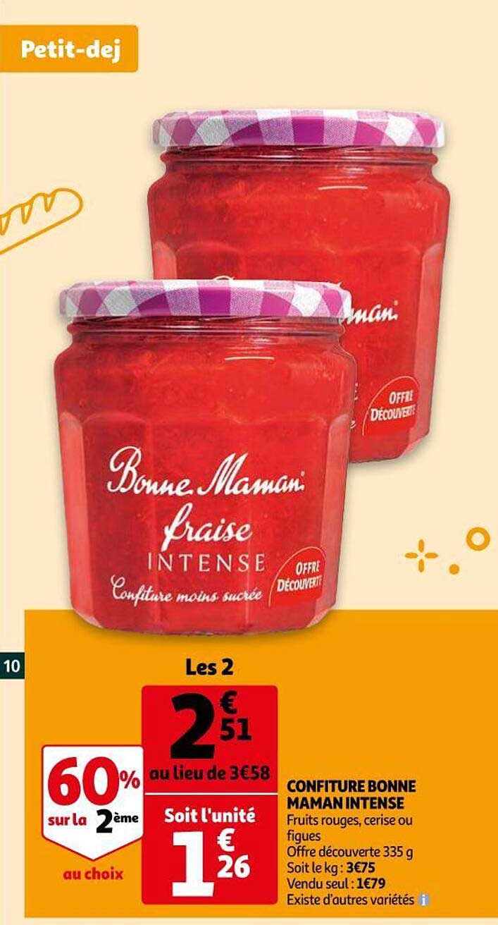 confiture bonne maman intense 60% sur la 2ème