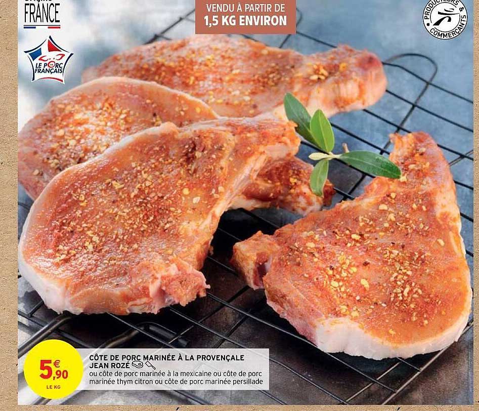 côte de porc marinée à la provençale jean rozé