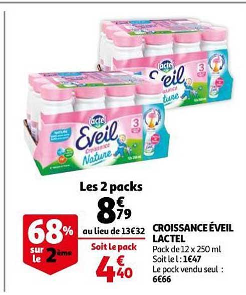 Croissance éveil Lactel 68% Sur Le 2ème