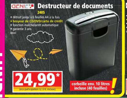 destructeur de documents 240s genie