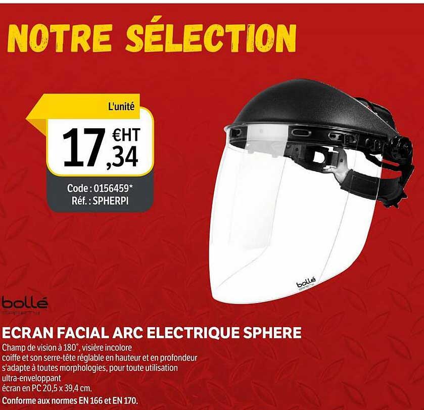 écran facial arc électrique sphère bollé
