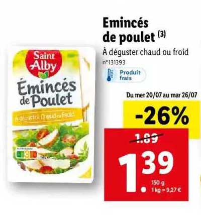 émincés de poulet saint alby