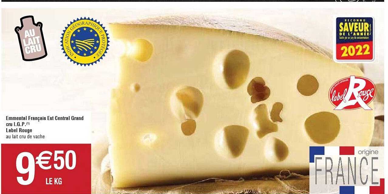 émmental français est central grand cruu i.g.p. label rouge