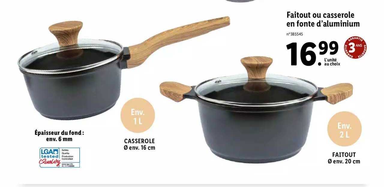 faitout ou casserole en fonte d'aluminium