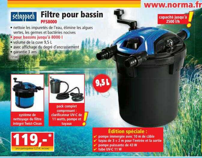 filtre pour bassin scheppach