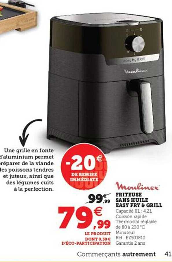 friteuse sanns huile easy fry & grill moulinex