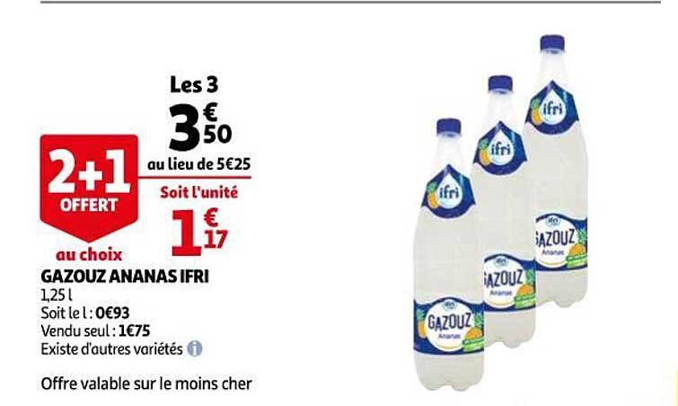 Gazouz Ananas Ifri 2+1 Offert Aux Choix