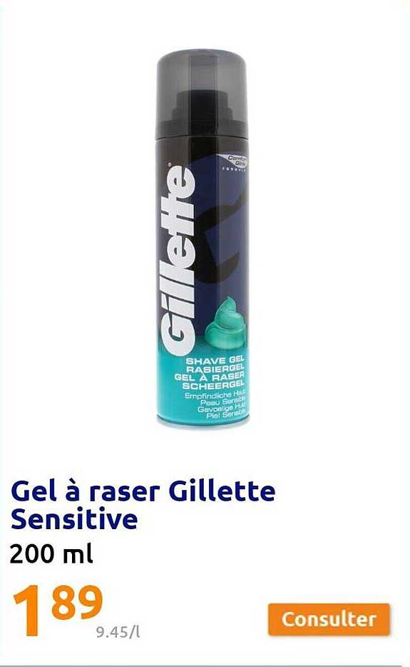 gel à raser gillette sensitive