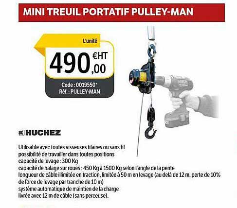 Huchez Mini Treuil Portatif Pulley-man