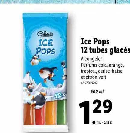ice pops 12 tubes glacés