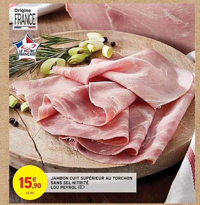 jambon cuit supérieur au torchon sans sel nitrité lou peyrol