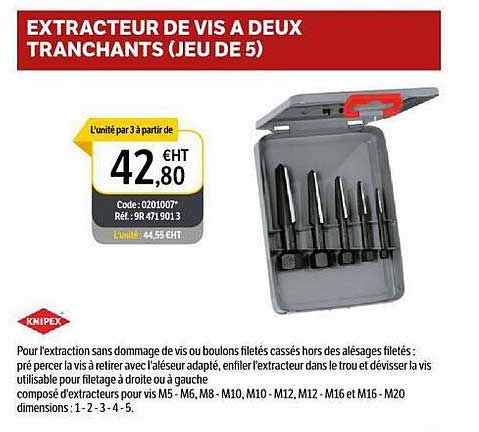 knipex extracteur de vis à deux tranchants