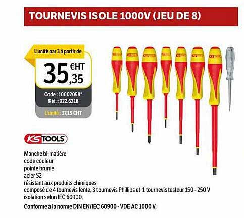 ks tools tournevis isolé 1000v