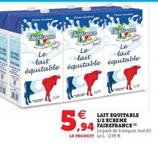 Lait équitable 1-2 écrémé Fairefrance