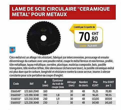 Lame De Scie Circulaire "céramique Métal" Pour Métaux