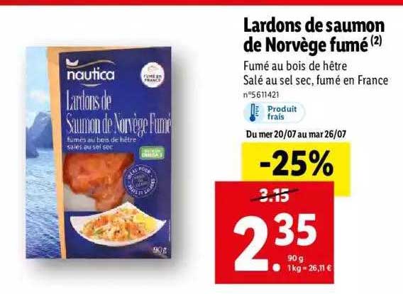 Lardons De Saumon De Norvège Fumé