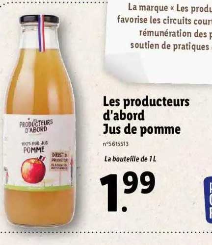 les producteurs d'abord jus de pomme
