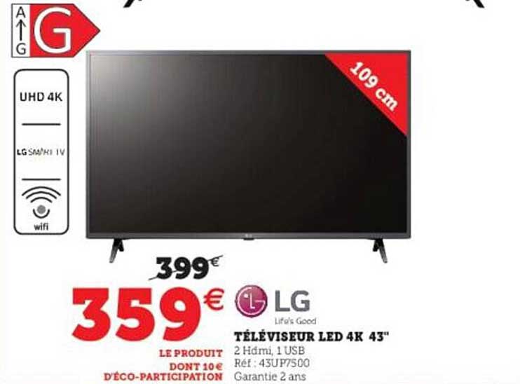 Lg Téléviseur Led 4k 43"