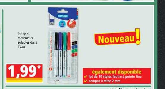 lot de 4 marqueurs solubles dans l'eau stylex