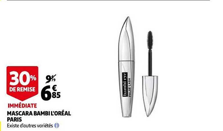 mascara bambi l'oréal paris 30% de remise immédiate