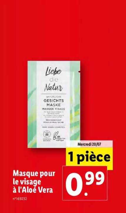 masque pour le visage à l'aloé véra