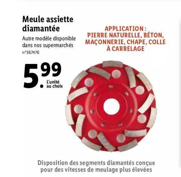 meule assiette diamantée