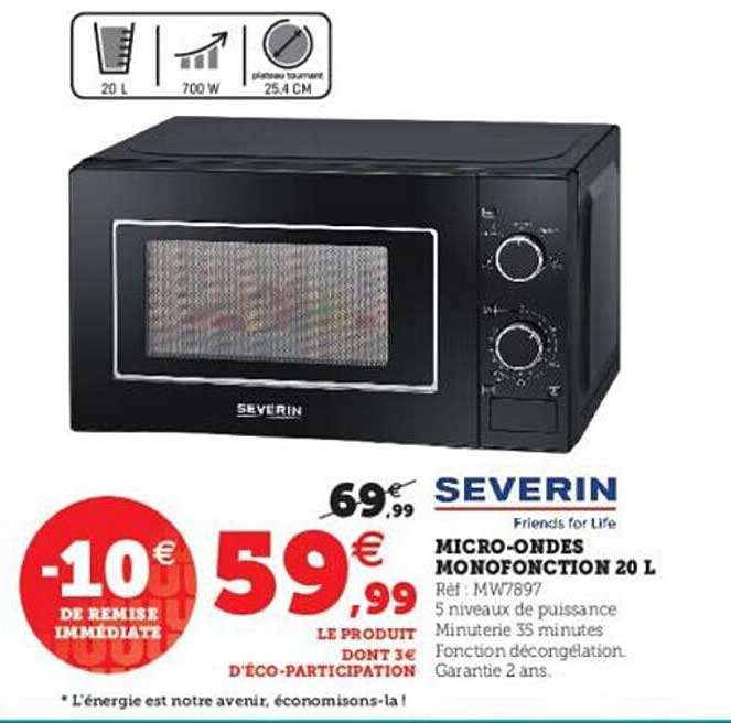 micro-ondes monofonction 20l severin