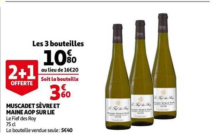 muscadet sèvre et maine aop sur lie 2+1 offerte