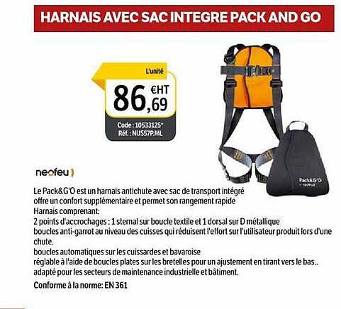 neofue harnais avec sac integre pack and go