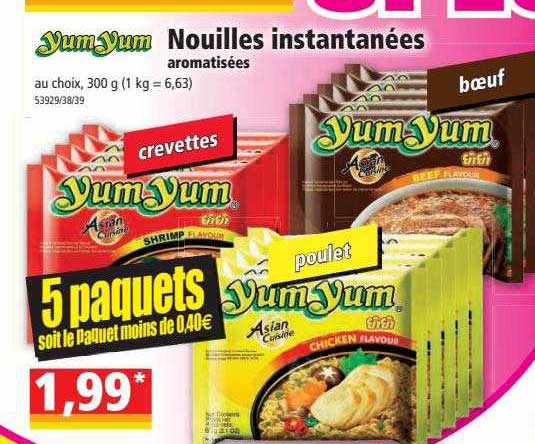 nouilles instantanées aromatisées yum yum
