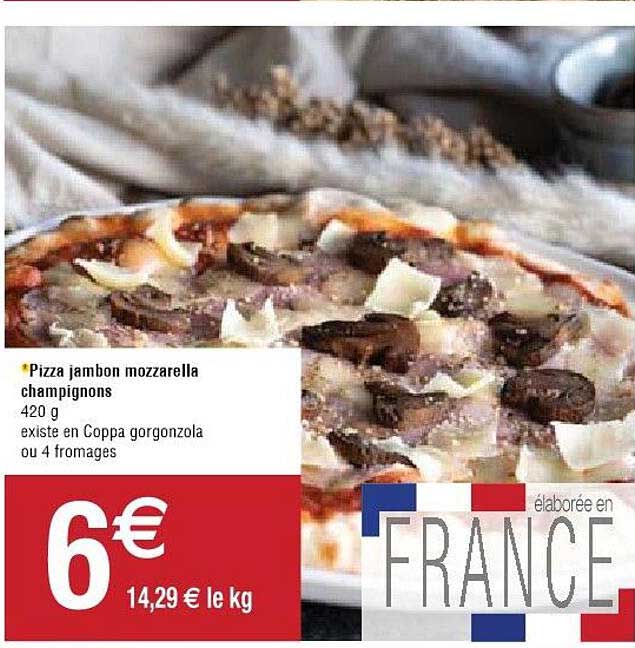 Pizza Jambon Mozzarella Champignons