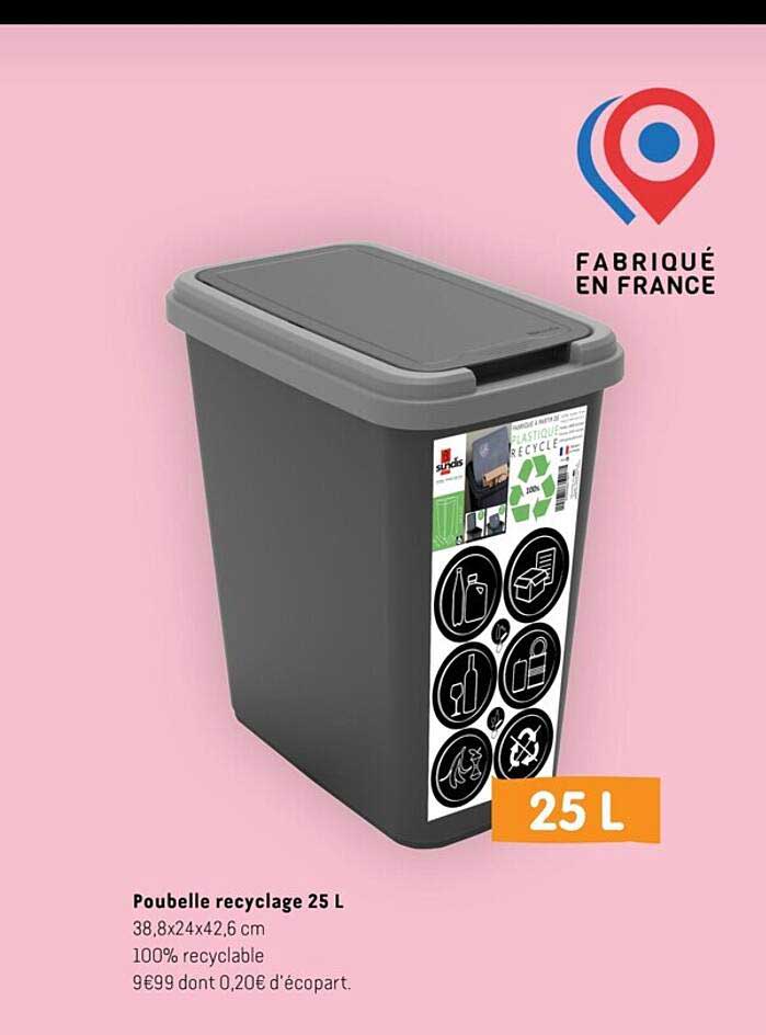 poubelle recyclage 25 l