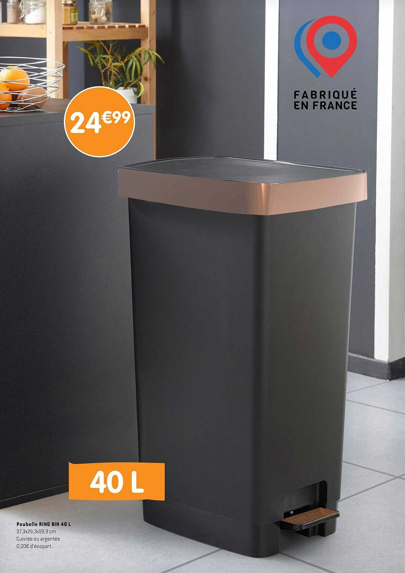 poubelle ring bin 40l